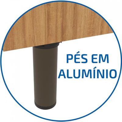 Balcão Bartira Cristal MDP 15mm com 3 Gavetas 60cm de largura Lâmina Mel