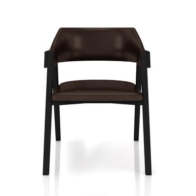 Kit 6 Cadeiras Sala de Jantar e Jogos Carteados Madeira Maciça Poker PU Marrom/Preto G42 - Gran Belo