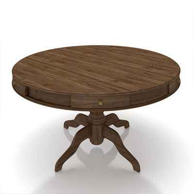 Mesa de Jogos Carteado 6 Lugares Bellagio com Gavetas e Tampo Reversível Base Estrela com Tecido Nogueira/Verde G42 - Gran Belo