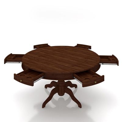 Mesa de Jogos Carteado 6 Lugares Bellagio com Gavetas e Tampo Reversível com Tecido Imbuia/Verde G42 - Gran Belo