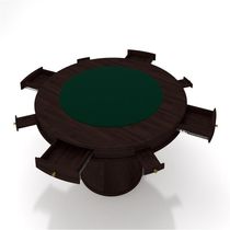 Mesa de Jogos Carteado 4 Lugares Bellagio com Gavetas e Tampo Reversível Base Cone com Tecido Tabaco/Verde G42 - Gran Belo