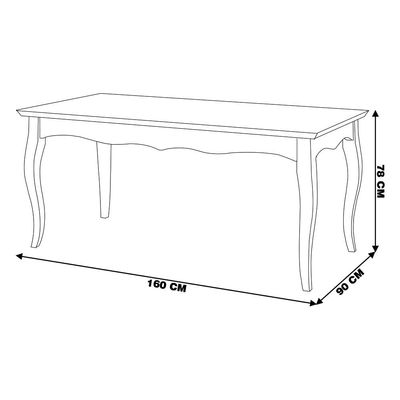 Mesa Sala de Jantar Cozinha Gallia 160cm Madeira Maciça e MDF Branco/Imbuia - Gran Belo