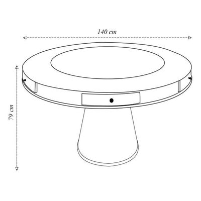 Mesa de Jogos Carteado 6 Lugares Bellagio com Gavetas e Tampo Reversível Base Cone com Tecido Capuccino/Verde G42 - Gran Belo