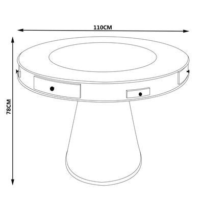 Mesa de Jogos Carteado 4 Lugares Bellagio com Gavetas e Tampo Reversível Base Cone com Tecido Mel/Verde G42 - Gran Belo