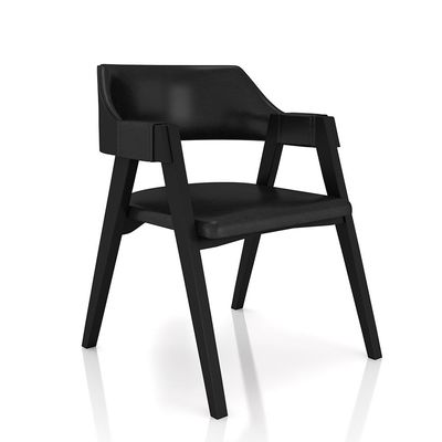 Kit 4 Cadeiras Sala de Jantar e Jogos Carteados Madeira Maciça Poker PU Preto/Preto G42 - Gran Belo