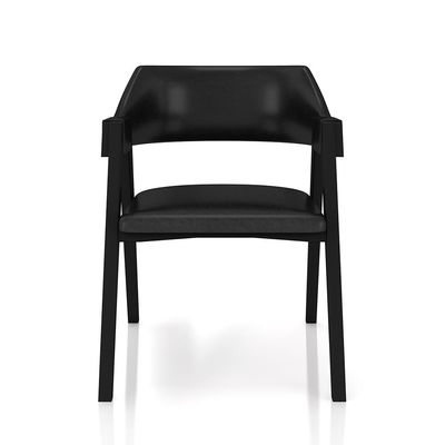Kit 4 Cadeiras Sala de Jantar e Jogos Carteados Madeira Maciça Poker PU Preto/Preto G42 - Gran Belo