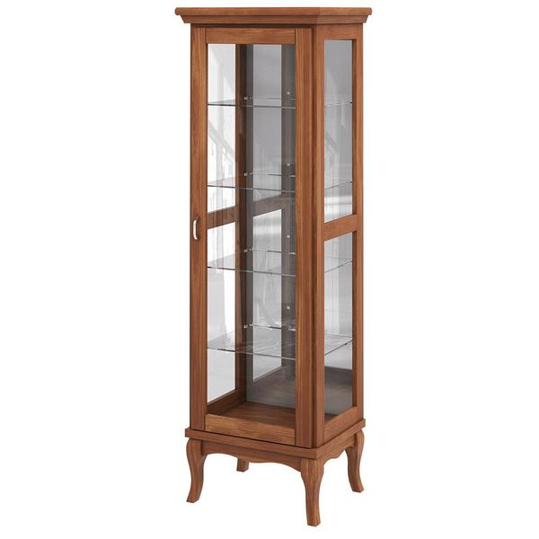 Cristaleira Decorativa com Nicho Sala de Estar Bragi Madeira Maciça Imbuia - Gran Belo Cristaleira Decorativa com Nicho Sala de Estar Bragi Madeira Maciça Imbuia - Gran Belo