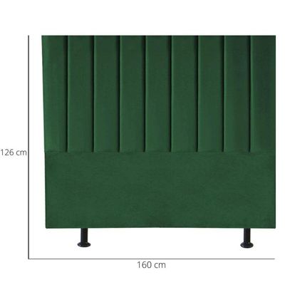 Cabeceira Estofada Cama Casal Queen Size 160 Cm Taís Suede verde