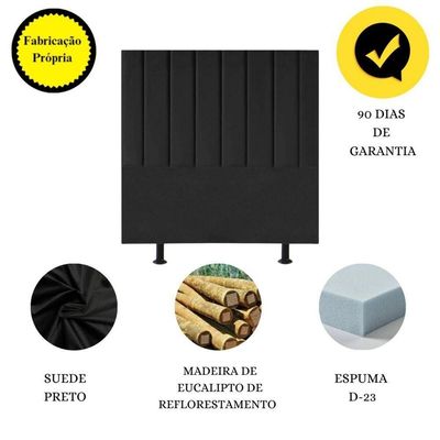 Cabeceira De Cama Solteiro Box 100 Cm Maisa Suede preto
