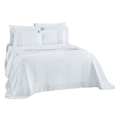 Kit Cobre Leito Colcha Nobre Casal King 3 Peças Micropercal 200 Fios Matelado - Branco Neve