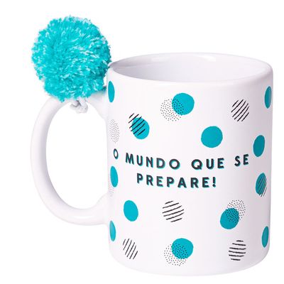 Caneca com Pompom - 330ml CANECA CILÍNDRICA 330ML COM POMPOM - LOVE CANECAS SE PREPARE