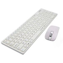 Kit Teclado E Mouse Slim Sem Fio Wireless 2.4ghz - Branco