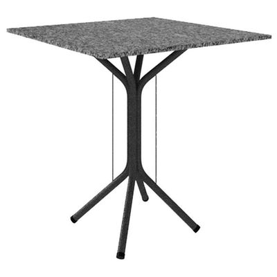 Mesa De Jantar Thais 70x70 Cm Com Granito Ocre Itabira Com 4 Cadeiras 050 Preto - Artefamol