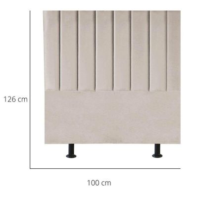 Cabeceira De Cama Solteiro Box 100 Cm Taís Suede bege