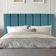 Cabeceira De Cama Solteiro Box 100 Cm Taís Suede azul Turquesa