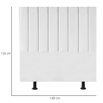Cabeceira Estofada Cama Box Casal 140 Cm Taís Suede branco