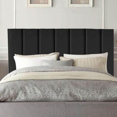 Cabeceira Estofada Cama Box King 195 Cm Maisa Veludo preto