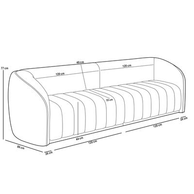 Kit Sofá 04 Lugares Para Sala de Estar 292 cm Com 02 Poltronas Lazio M03 Bouclê Branco - Lyam Decor