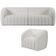 Kit Sofá 5 Lugares Para Sala de Estar 332 cm Com 01 Poltrona Lazio M03 Bouclê Branco - Lyam Decor