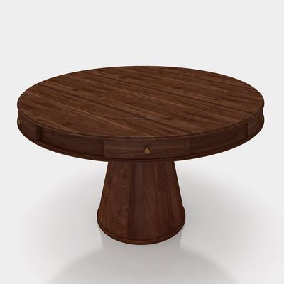 Mesa de Jogos Carteado 6 Lugares Bellagio com Gavetas e Tampo Reversível Base Cone com Tecido Imbuia/Verde G42 - Gran Belo