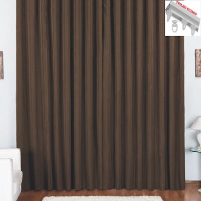 Cortina Pryme 4 Metros Sala Quarto em Oxford para Trilho Suisso - Tabaco