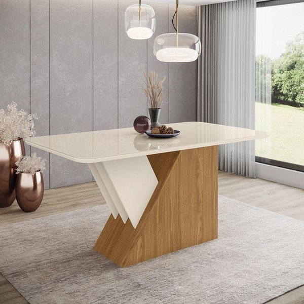 Mesa De Jantar Com Tampo Mdf/vidro 160cm épic