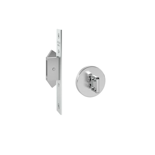 FECHADURA TRAVA PORTA CORRER BANHEIRO WC PADO INOX ESCOVADO EXPANSIVA REDONDA RR2 IXE