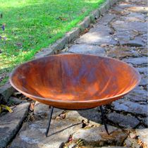Lenheiro Lareira Braseiro Envelhecida Externa em Ferro 80cm