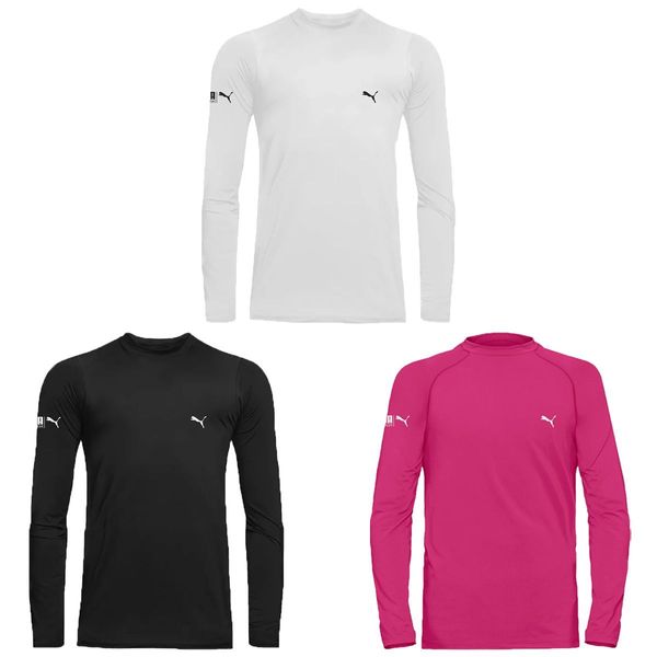 Kit 3 Camisas Térmica Puma UV50+ Manga Longa Infantil 2 / Rosa e Branco