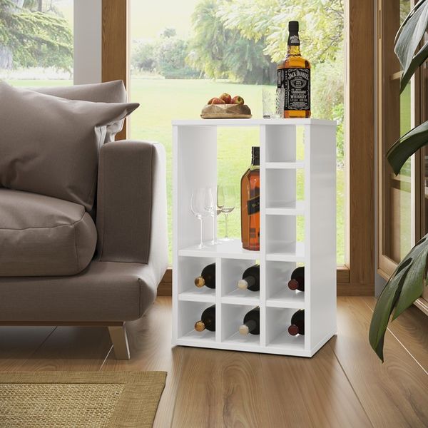 Mesa Lateral com Adega Siena cor Branco