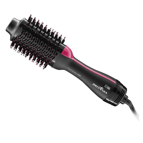 Escova Secadora Britânia Bec02 Soft 1200W Rosa/Preto 127V 110