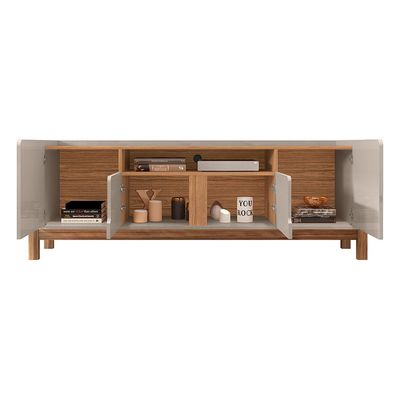 Rack 04 Portas Ayumi 190 cm Off White e Cedro - D'Rossi