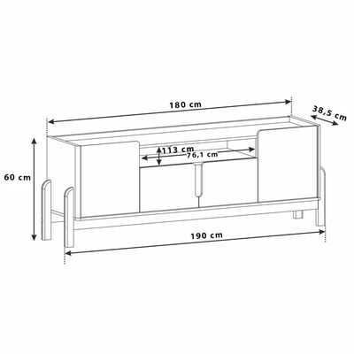 Rack 04 Portas Ayumi 190 cm Off White e Cedro - D'Rossi