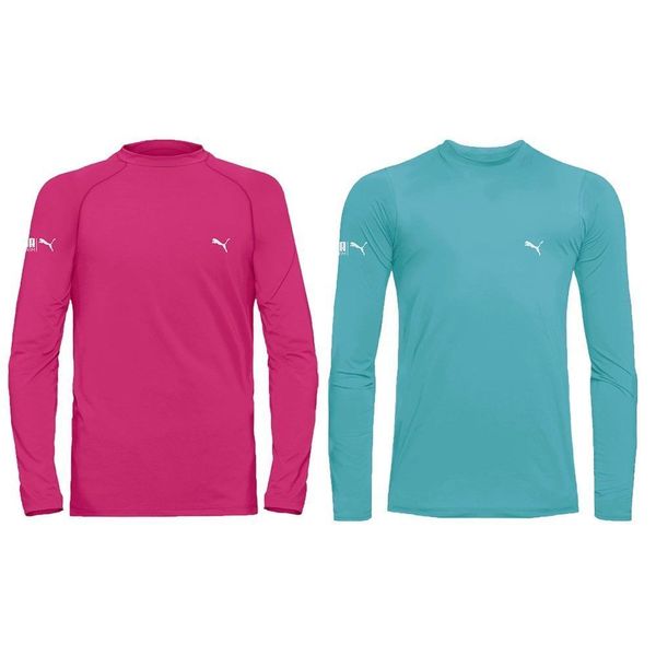 Kit 2 Camisas Térmica Puma UV50+ Manga Longa Infantil 2 / Rosa e Azul