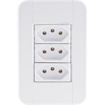Conjunto 4x2 com 3 Tomadas 2P+T 20 A 250 V Tramontina Tablet Branco