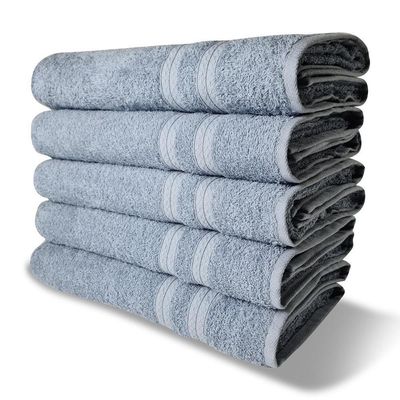 Kit 5 Toalhas De Banho 430g/m² Grande Grossa 80x150cm Itália Soft - Azul