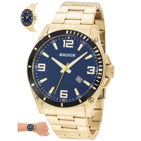 Relógio Magnum Masculino Ref:Ma34638a Casual Dourado Relógio Magnum Masculino Ref:Ma34638a Casual Dourado