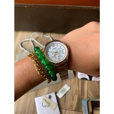 Relógio Fossil Feminino Ref:Es4781/1bn Multifunção bicolor