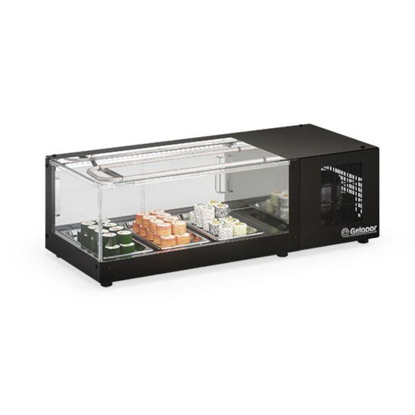 Vitrine Refrigerada De Bancada Sem Bandejas Gvrs100 Gelopar Expositor Preto 110v