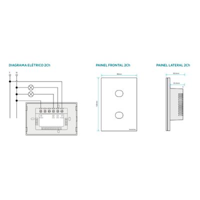 Interruptor Touch Wi-Fi Smart Tramontina Branco com 2 Canais