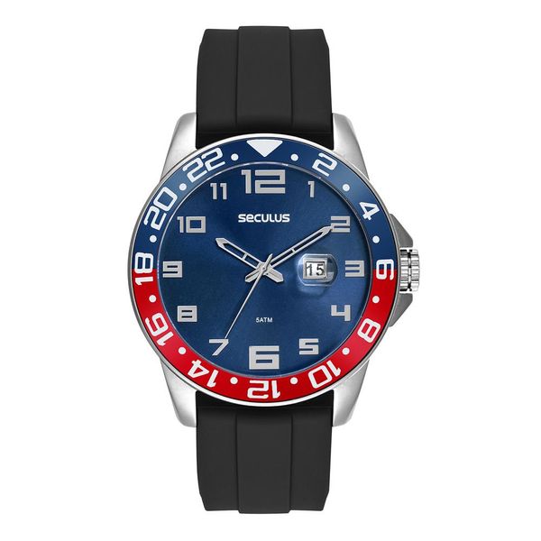 Relógio Seculus Masculino Ref:44222g0svnu2 Esportivo Prateado Relógio Seculus Masculino Ref:44222g0svnu2 Esportivo Prateado