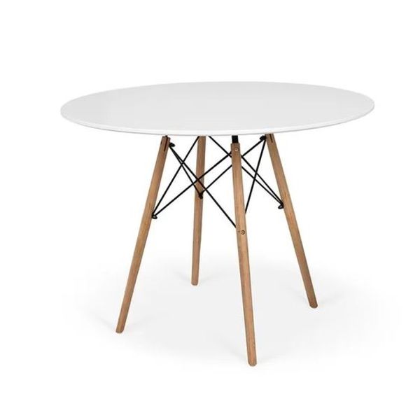 Mesa Redonda De Jantar 90Cm Branca Cor: Branco