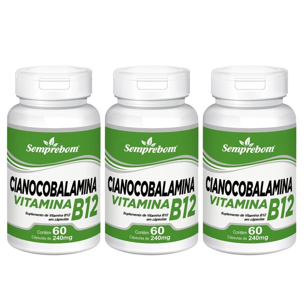 Cianocobalamina Vitamina B12 – Semprebom – 180 Cap. de 240 mg