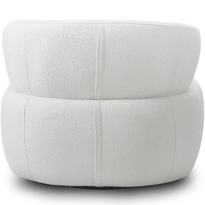 Kit 02 Poltronas Giratória Orgânica Para Sala Living Florea M05 Bouclê Creme - Lyam Decor