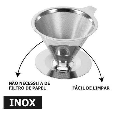 WE DROP -  Coador De Café Pour Over Aço Inox - Não Precisa De Filtro!
