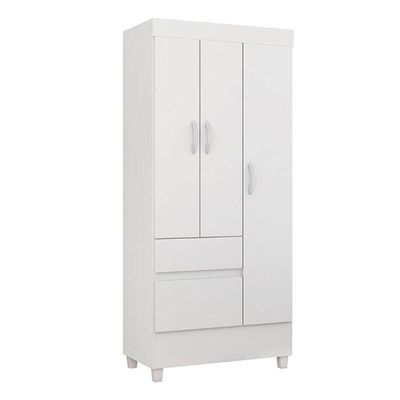 Cômoda London E Guarda Roupa Solteiro Wind Branco Flex - Demóbile