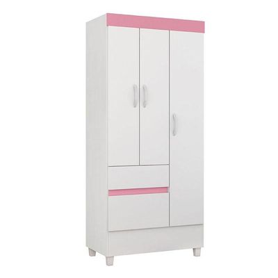 Cômoda London E Guarda Roupa Solteiro Wind Branco Flex - Demóbile