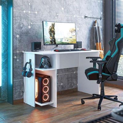 Mesa Para Computador Gamer 3875 Branco Brilho - Qmovi