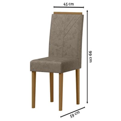 Cadeira Para Mesa De Jantar Amanda Kit 2 Peças Ype Camursa Marrom - New Ceval