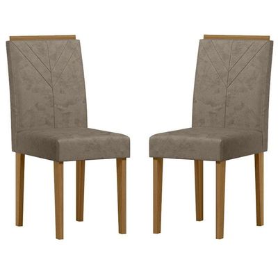 Cadeira Para Mesa De Jantar Amanda Kit 2 Peças Ype Camursa Marrom - New Ceval